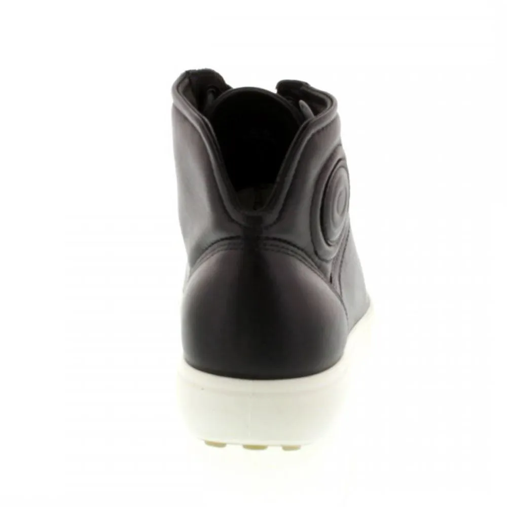 Ecco Soft 7 Full Grain Leather Women's Long Lace High Top Trainers