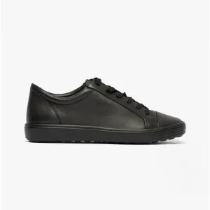 ECCO SOFT 7 Womens Leather Casual Trainers Black