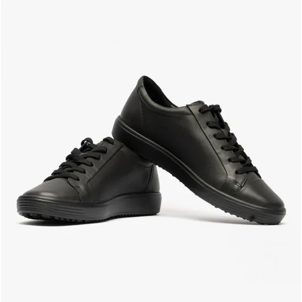 ECCO SOFT 7 Womens Leather Casual Trainers Black