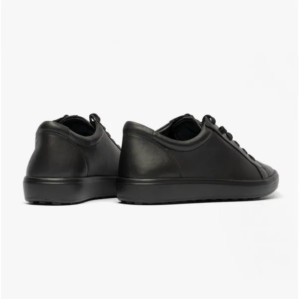 ECCO SOFT 7 Womens Leather Casual Trainers Black