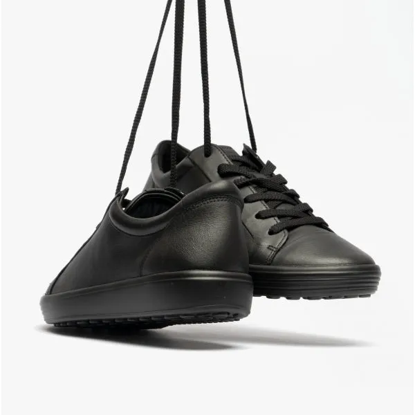 ECCO SOFT 7 Womens Leather Casual Trainers Black