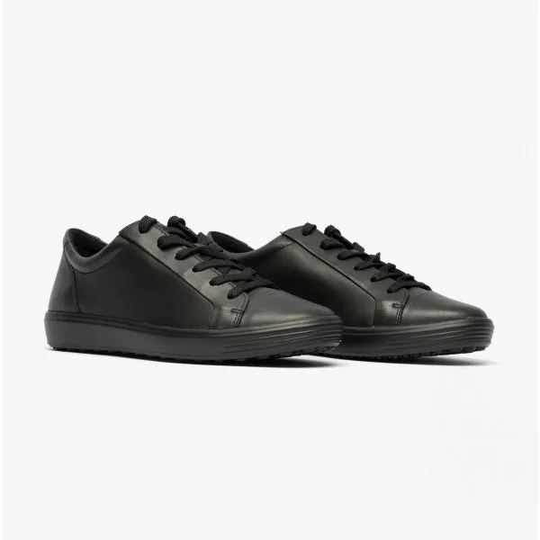 ECCO SOFT 7 Womens Leather Casual Trainers Black