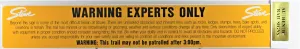 Expert Warning Trail Sign