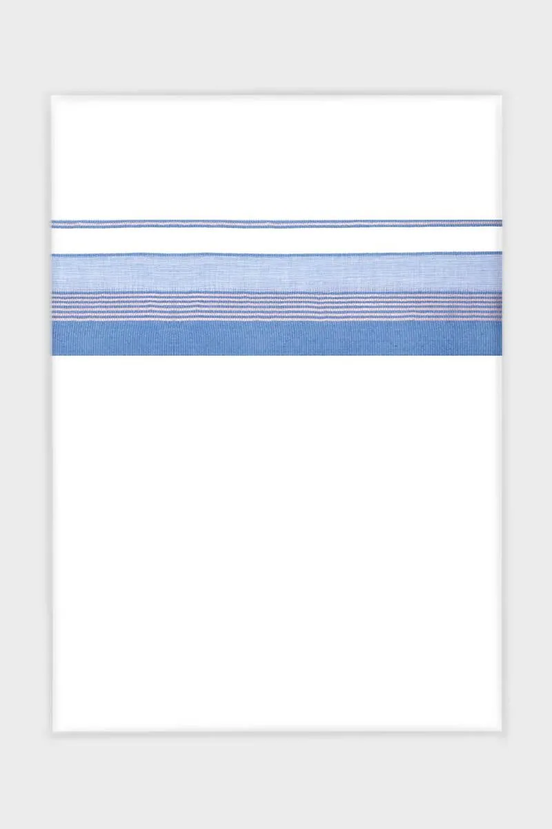 Fahadh Imran - Pastel Blue Smooth Cotton Double Layered Dhoti With Fancy Borders | Uathayam