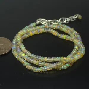 Fire Ethiopian Opal Smooth Rondelle Gemstone Beads 16inches 2.5mm 4mm