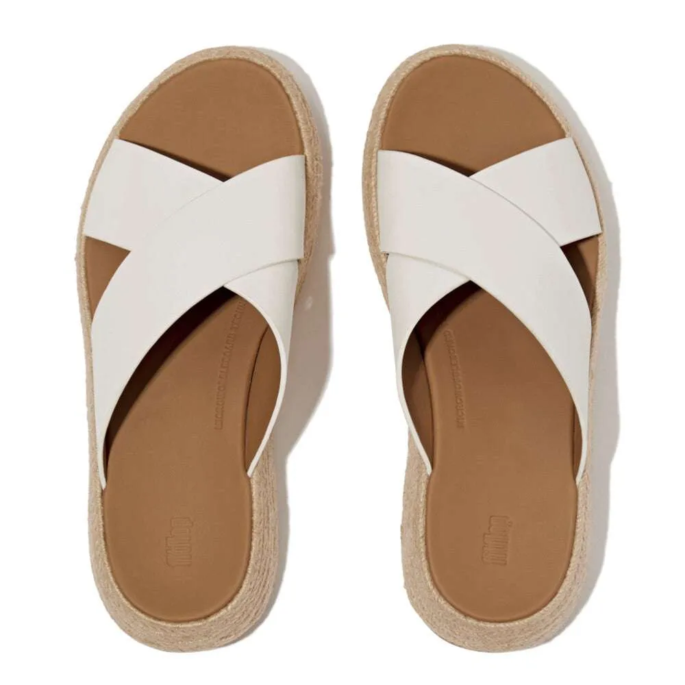 Fit Flop Urban White Espadrille Flatform Mule|IV5194