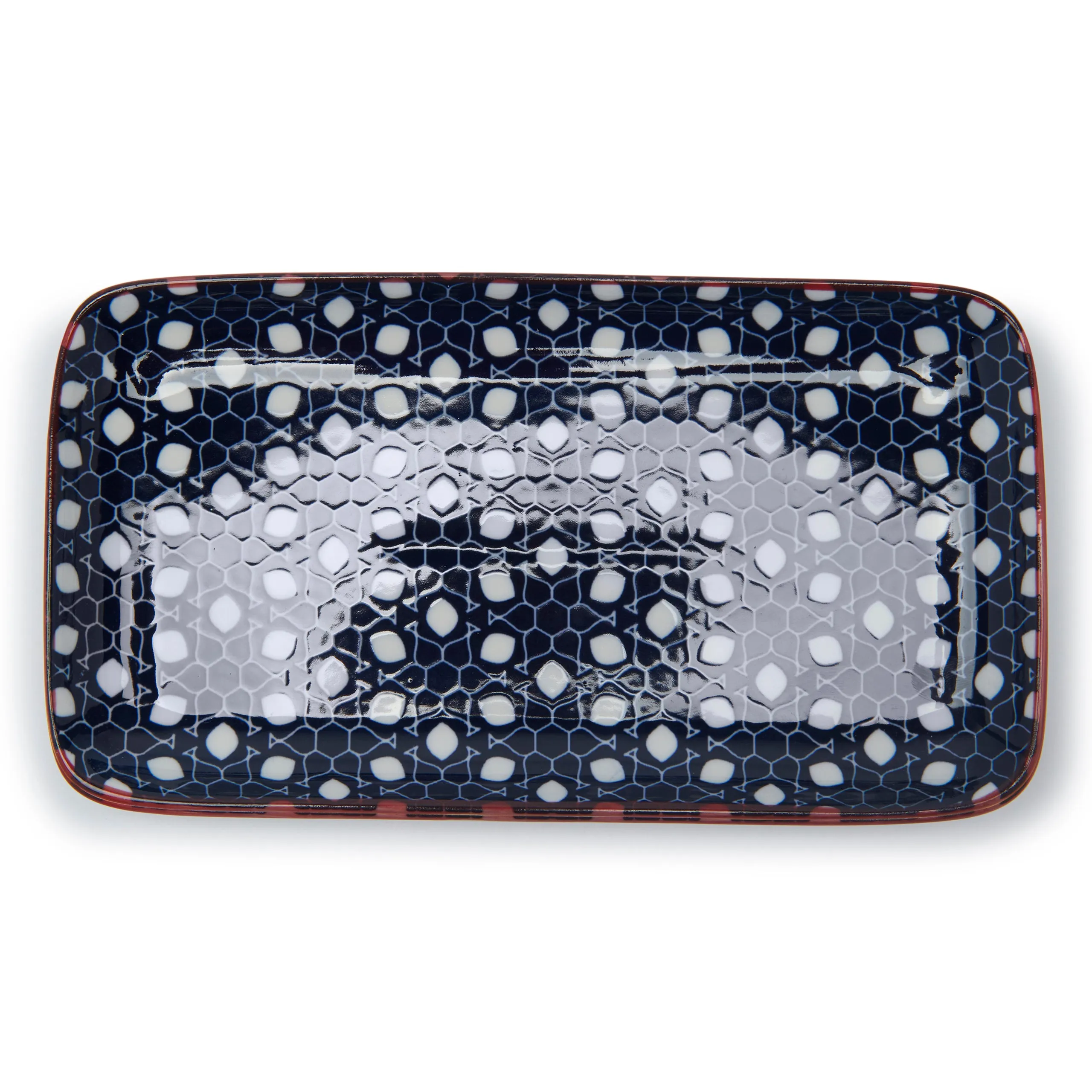 FLORAL MM MOROCCAN FLORAL CERAMIC SQUARE PLATE (20×11×2 CM)