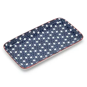 FLORAL MM MOROCCAN FLORAL CERAMIC SQUARE PLATE (20×11×2 CM)