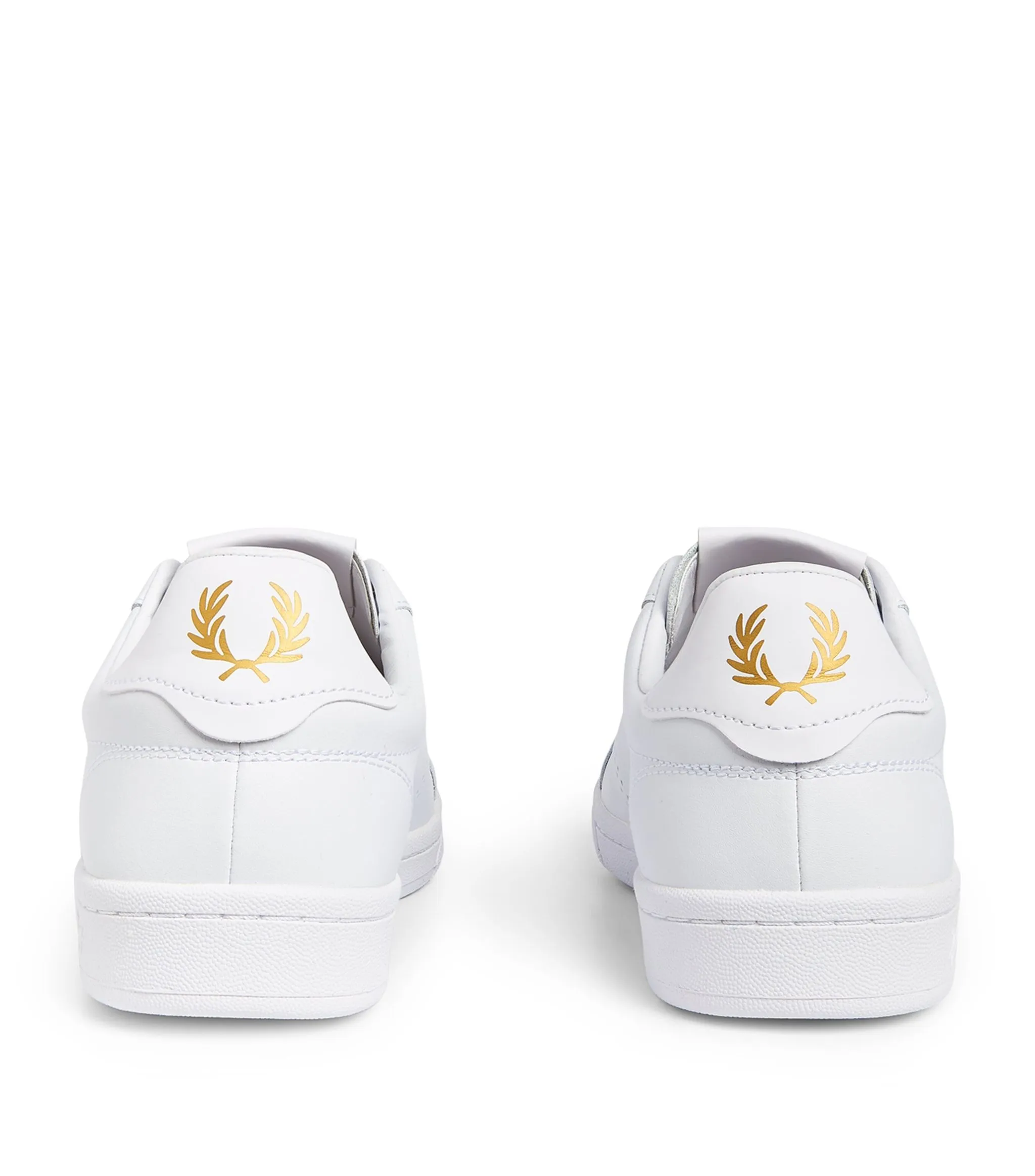 Fred Perry B722 Leather Trainers White Gold