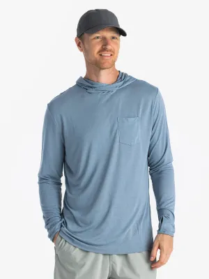 Free Fly Men's Bamboo Lightweight Hoodie in Blue Fog