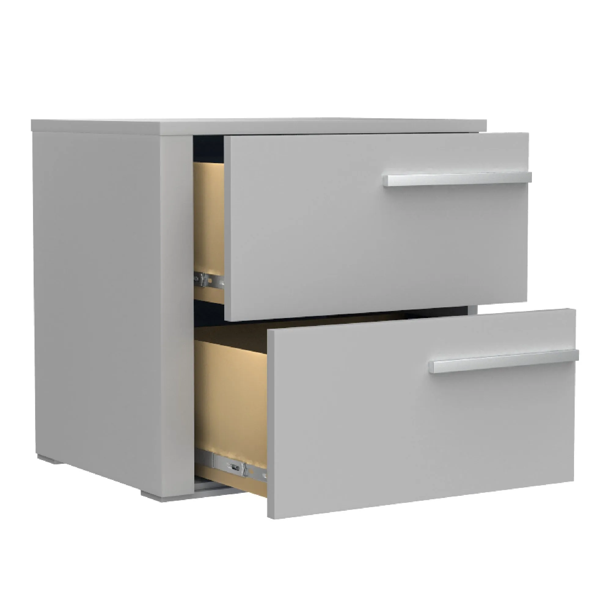Gabriella left 2 drawer night table storage home decor, light grey