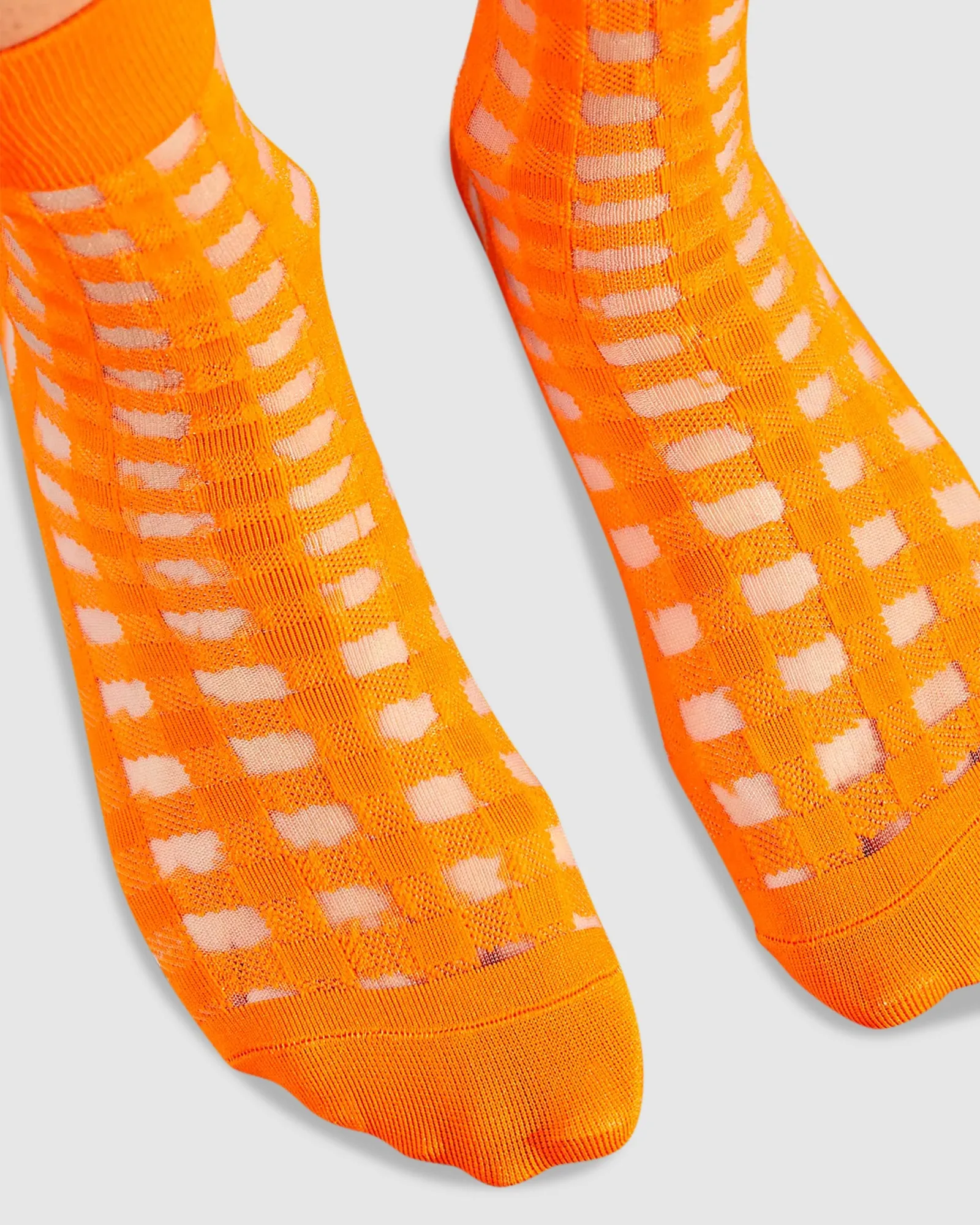 Gingham Places Sheer Sock - Orange