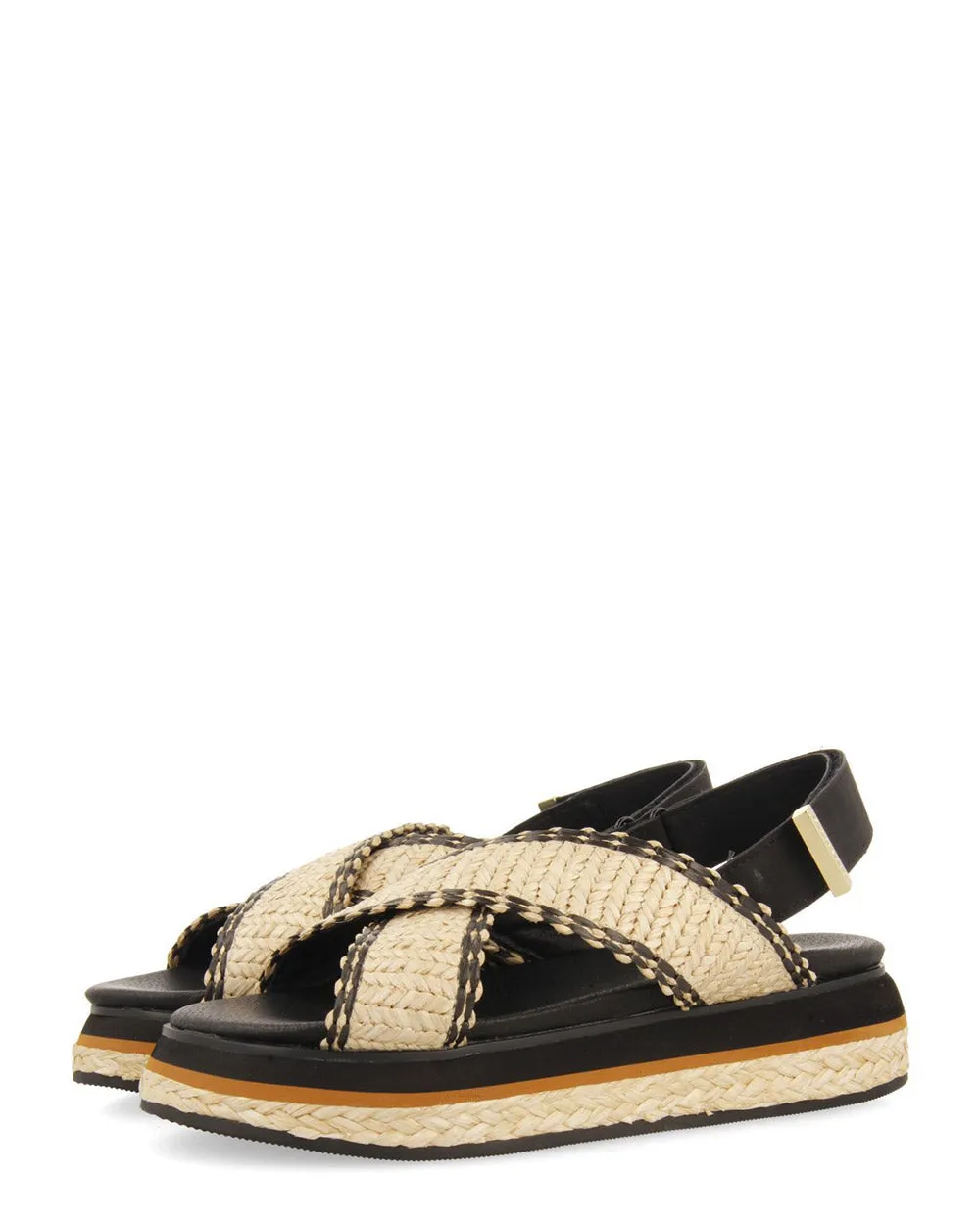 Gioseppo 71052 Odrie Black Low Wedge Sandal