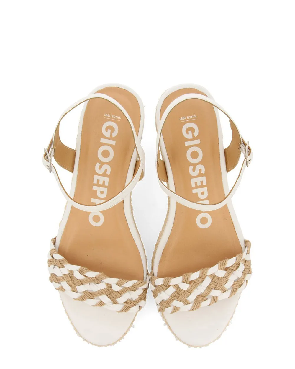 Gioseppo 72015 Sunol White Wedge Sandal