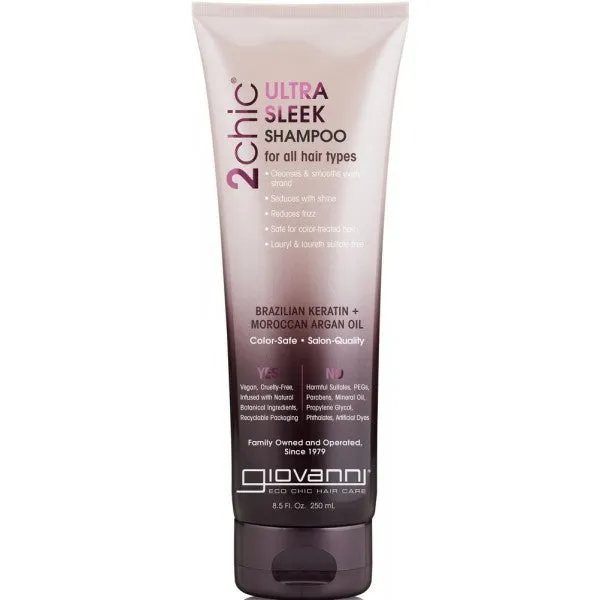 Giovanni 2chic Ultra Sleek Shampoo Brazilian Keratin   Moroccan Argan Oil 250ml