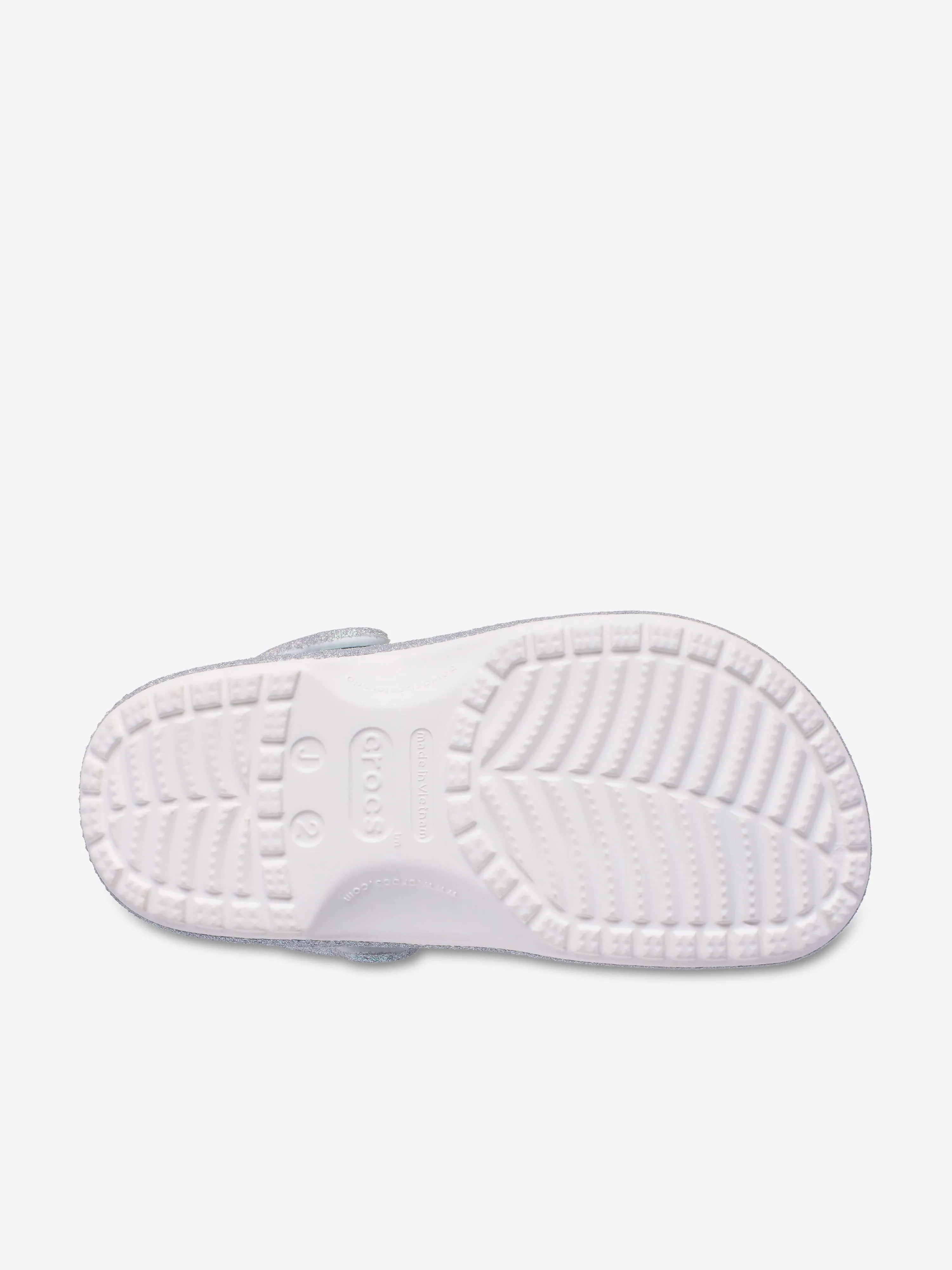 Girls Classic Iridescent Glitter Clog in White