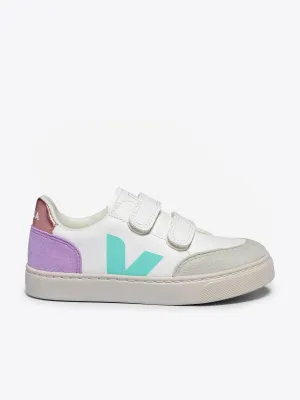 Girls Leather V-12 Trainers in White