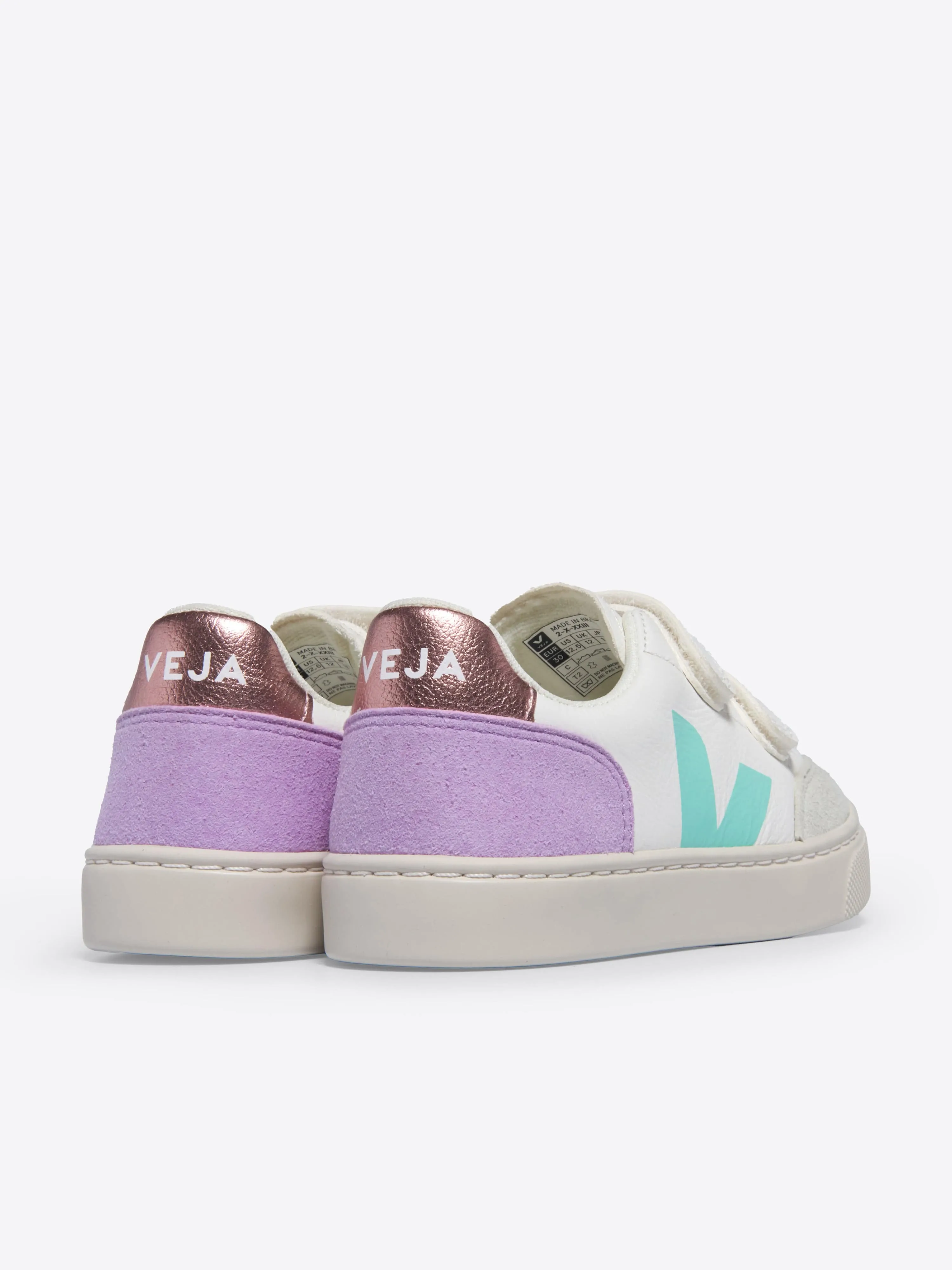 Girls Leather V-12 Trainers in White