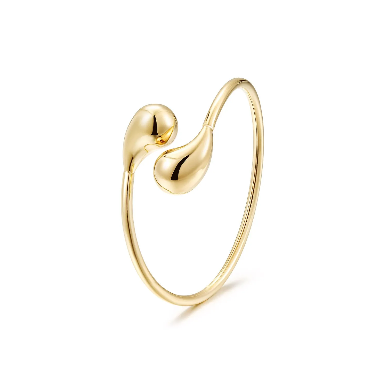 Golden Twisted Smooth Bracelet-NSB1940STGC