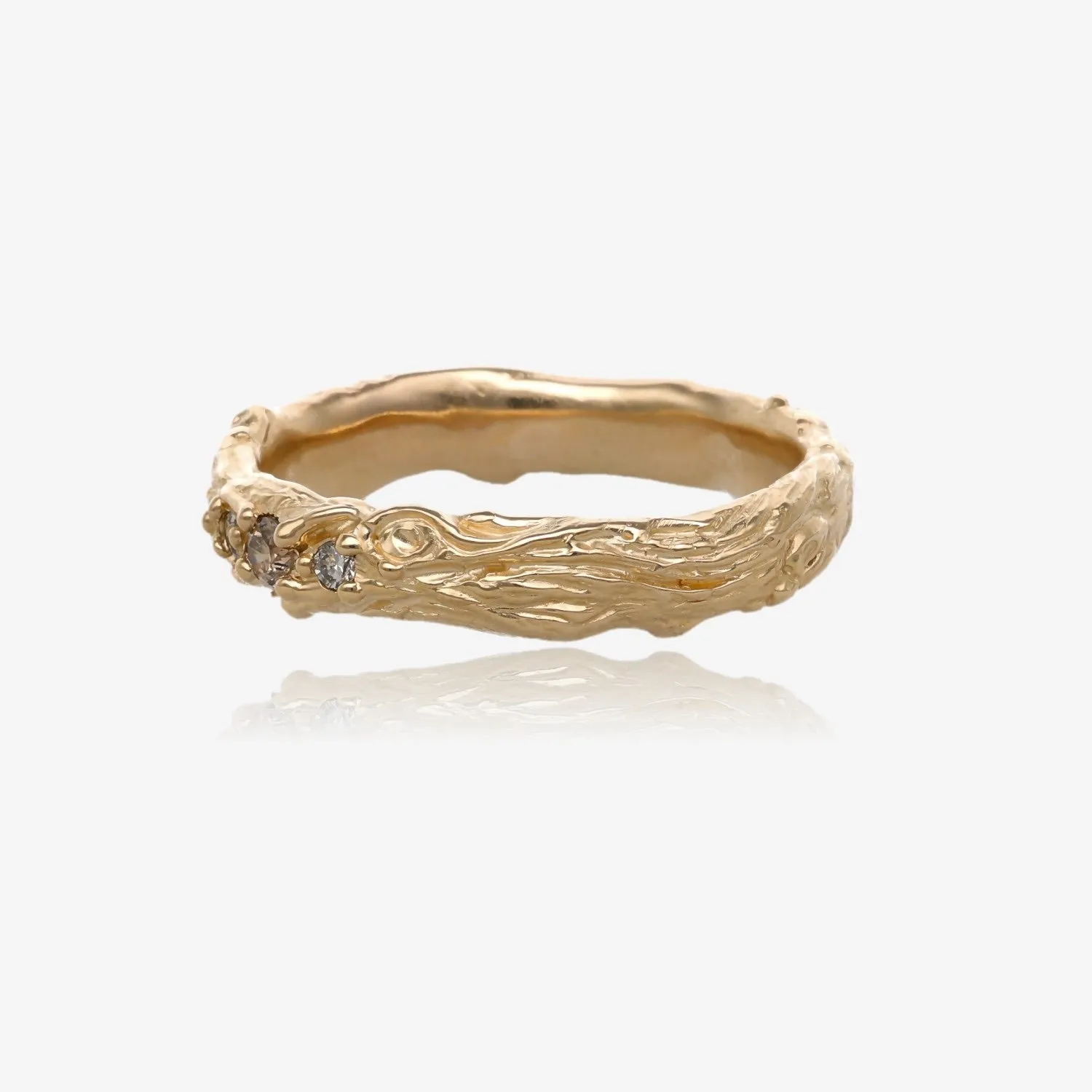 Golden Willow Branch Band with Honey Diamonds