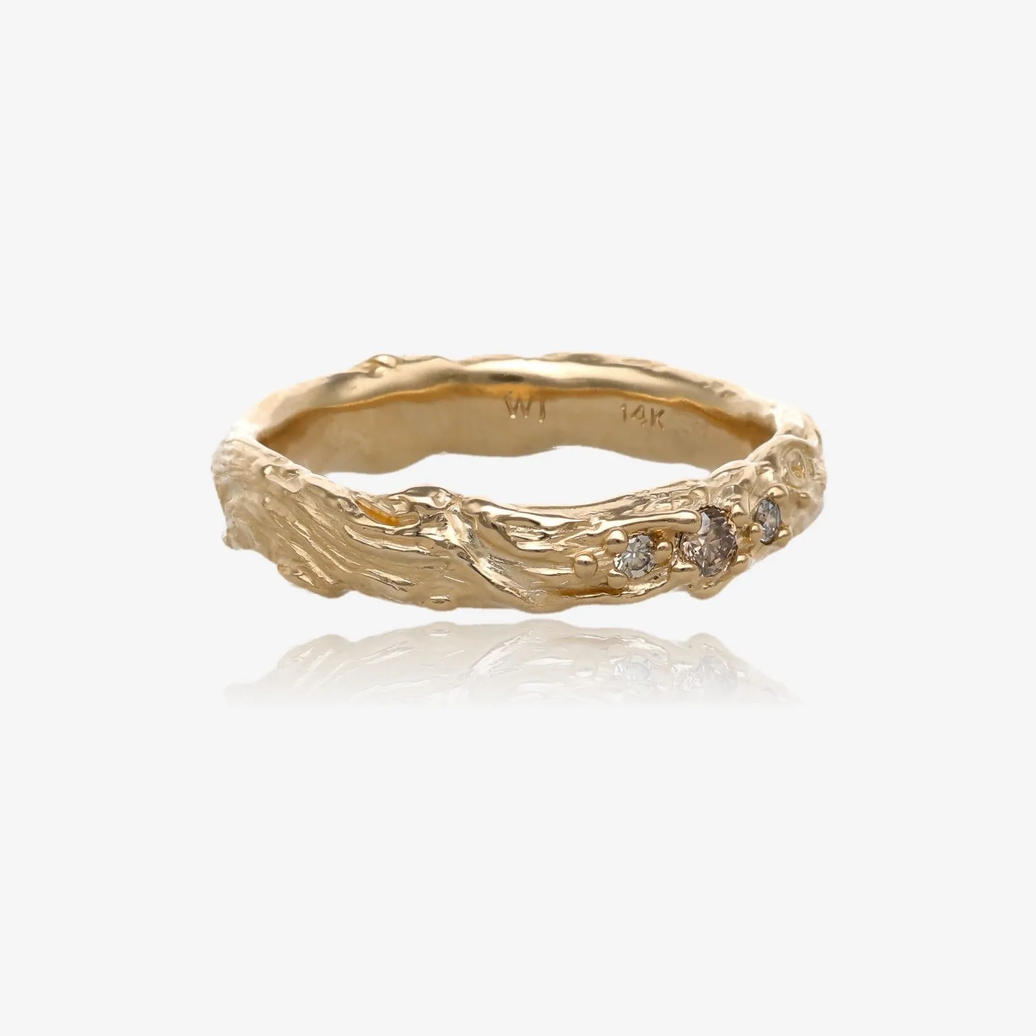 Golden Willow Branch Band with Honey Diamonds