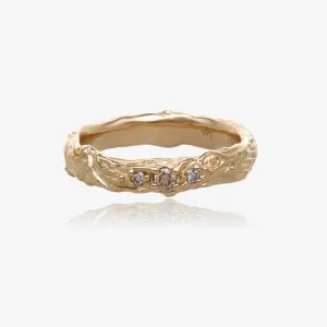 Golden Willow Branch Band with Honey Diamonds