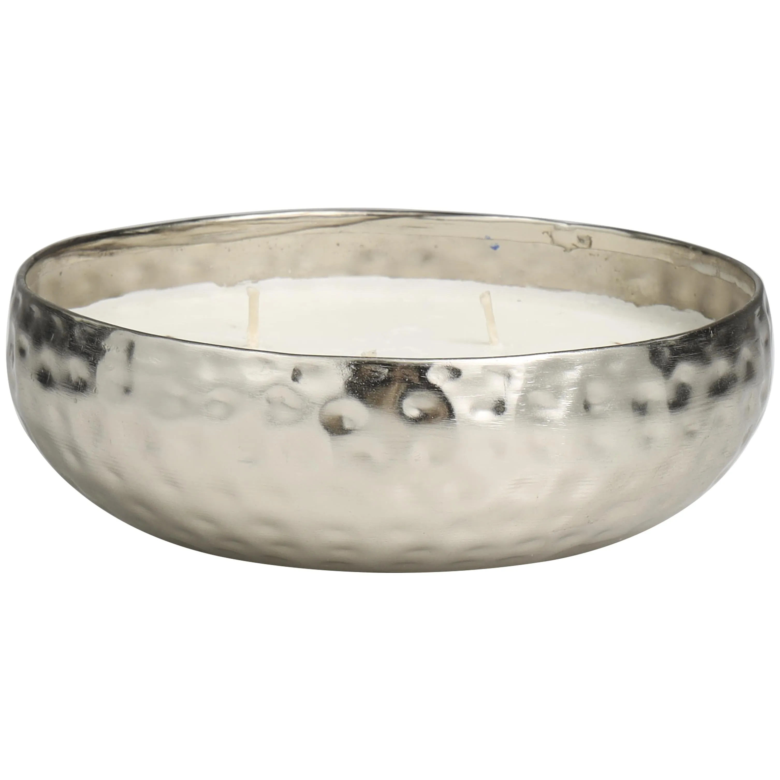 HAMMERED SILVER 3 WICK CANDLE -  WHITE SAGE