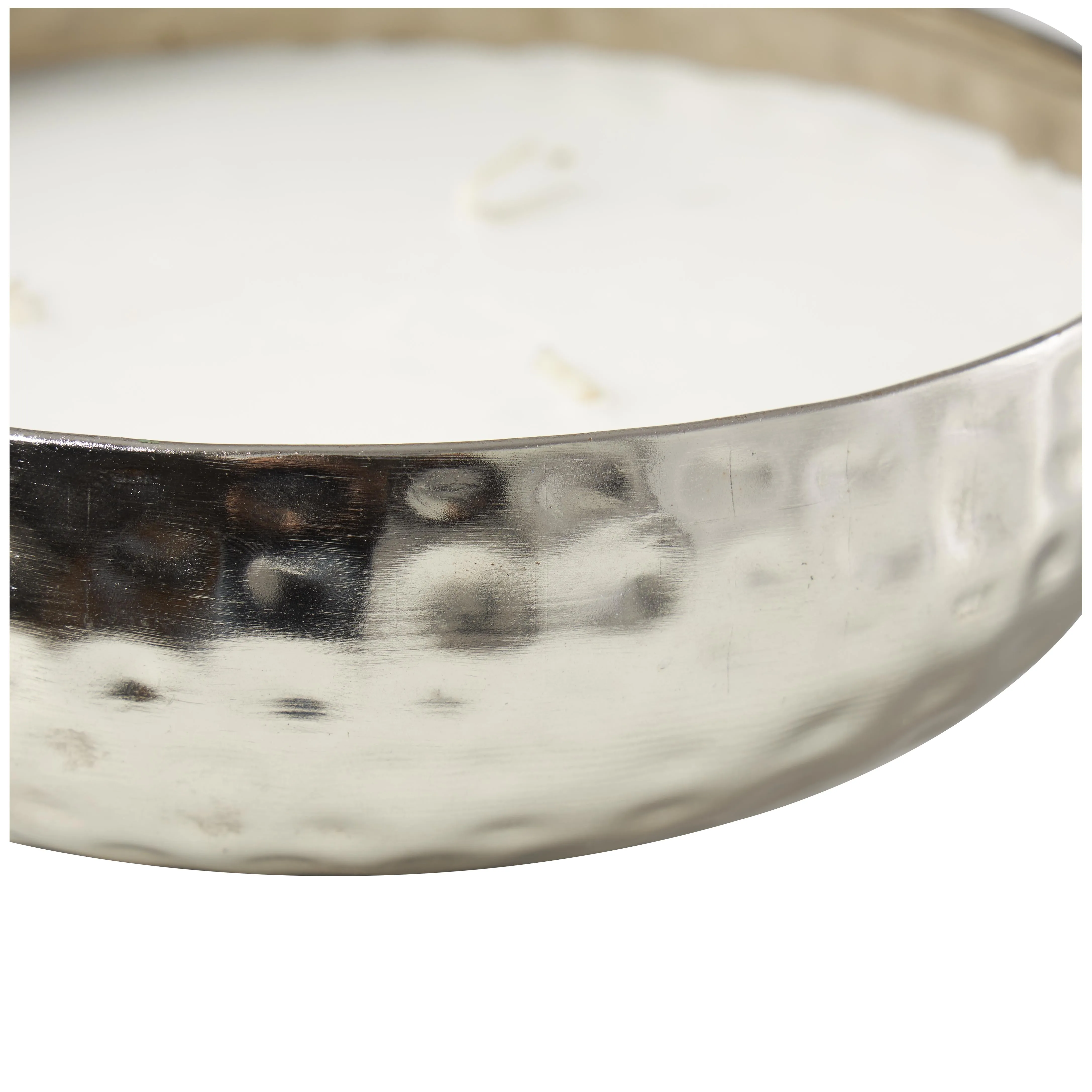 HAMMERED SILVER 3 WICK CANDLE -  WHITE SAGE