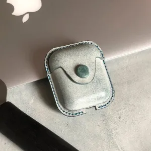 Handmade Green Leather AirPods 1,2 Case Leather AirPods Case 1,2 Airpod Case Cover