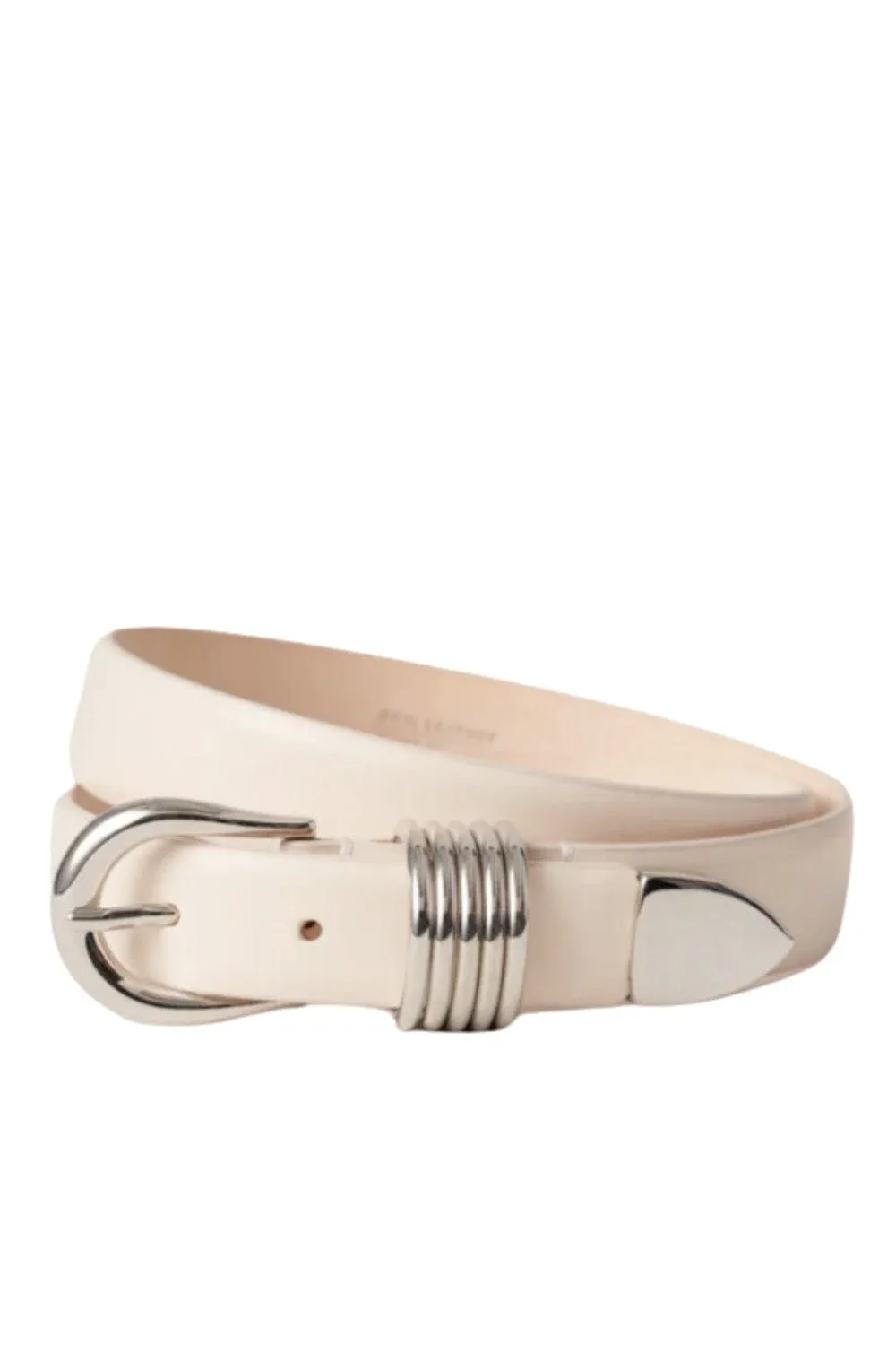 Hollyhock Ivory Smooth Leather Belt