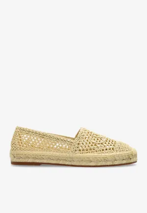 Isla Logo Embroidered Crochet Espadrilles