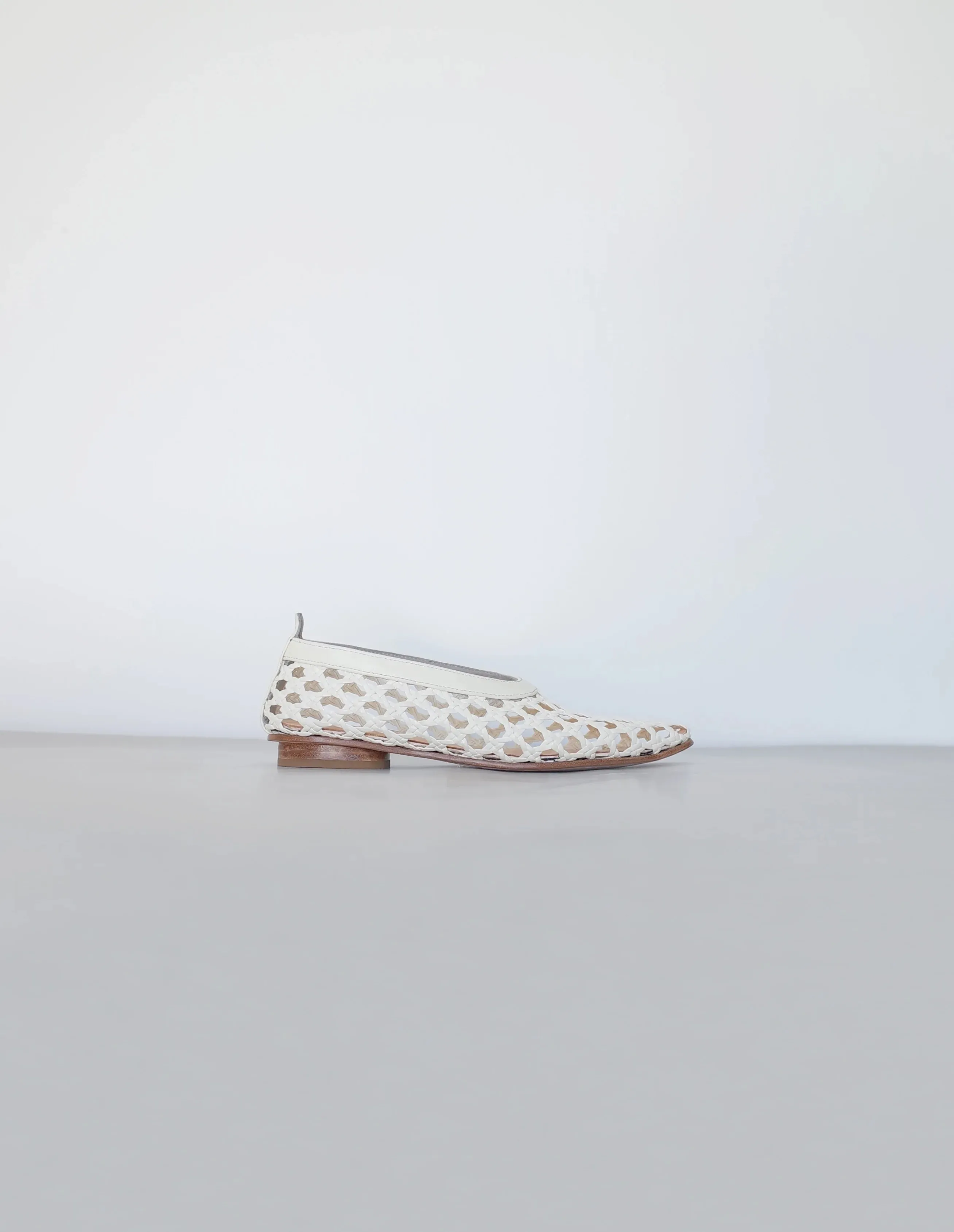 Ivory Woven Flats