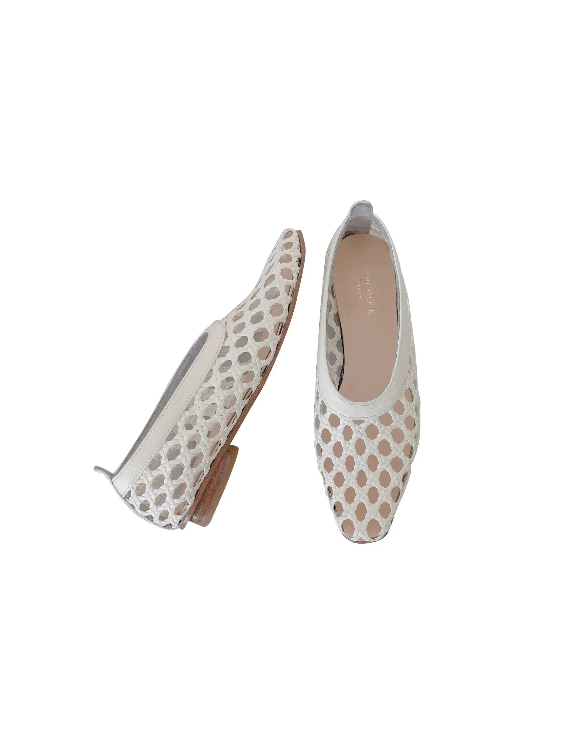 Ivory Woven Flats