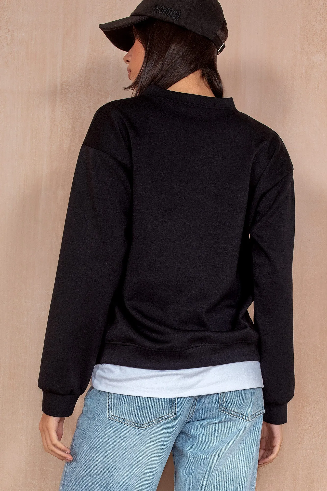 Jordan Black White Hem Sweatshirt