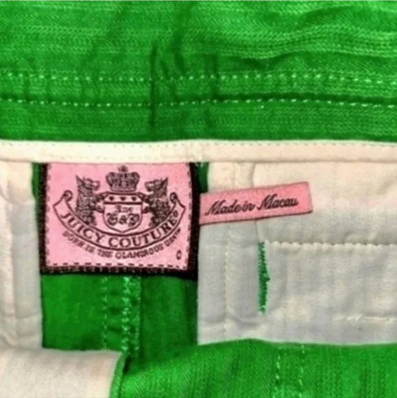 Juicy Couture Hard Woven Amy Shorts size 0 Green