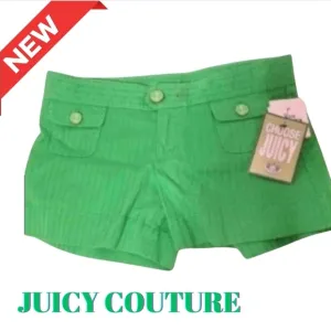 Juicy Couture Hard Woven Amy Shorts size 0 Green