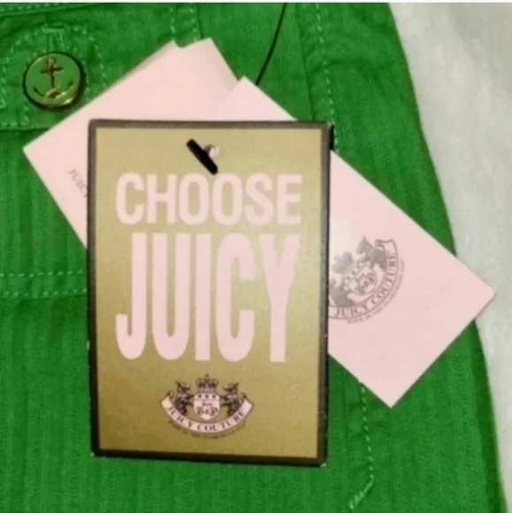 Juicy Couture Hard Woven Amy Shorts size 0 Green