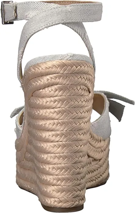 KENDALL   KYLIE Women's Gwenn Espadrille Wedge Sandal, denim, 9 M US