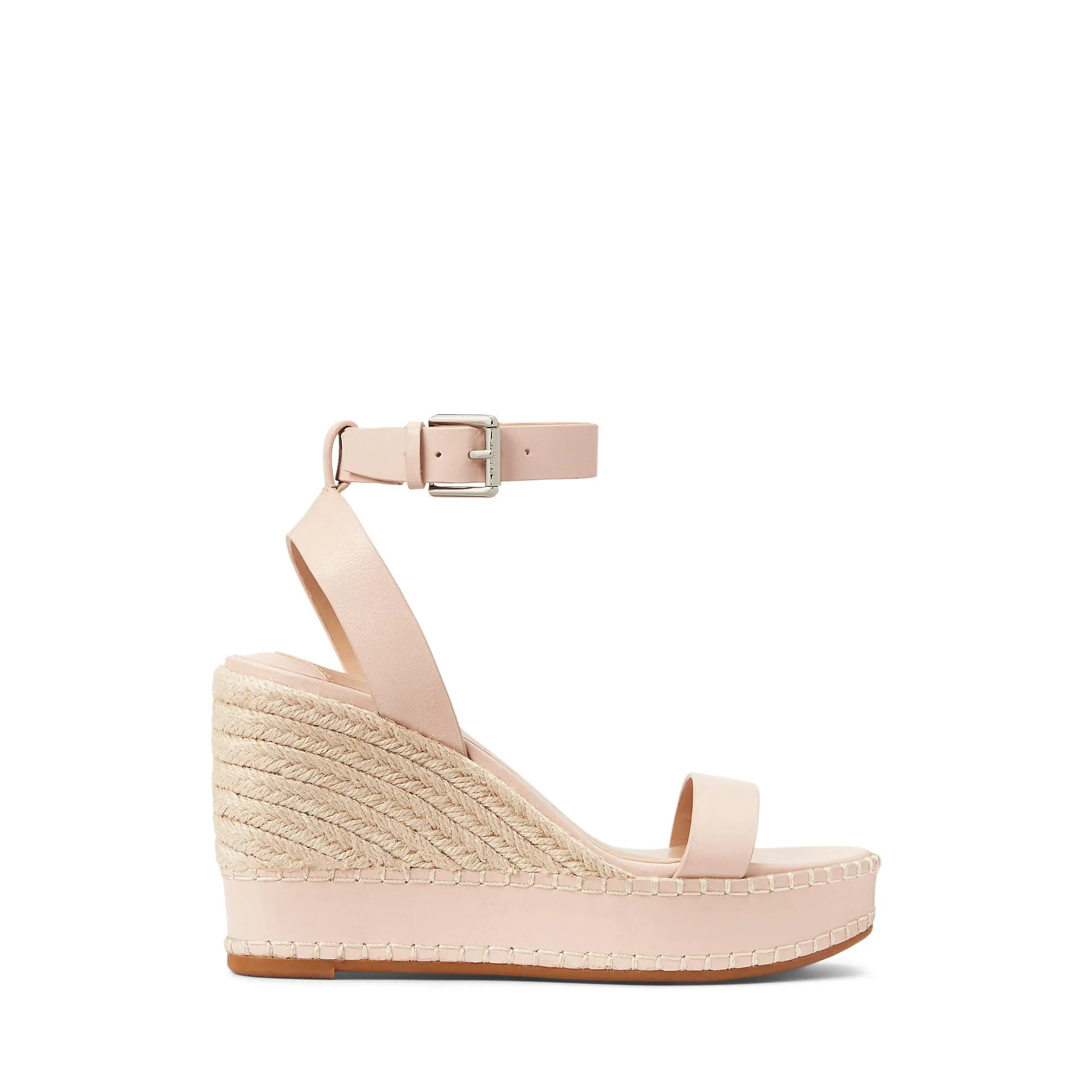 Lauren Ralph Lauren Women's Hilarie Leather Espadrille Platform, Light Pink, 5