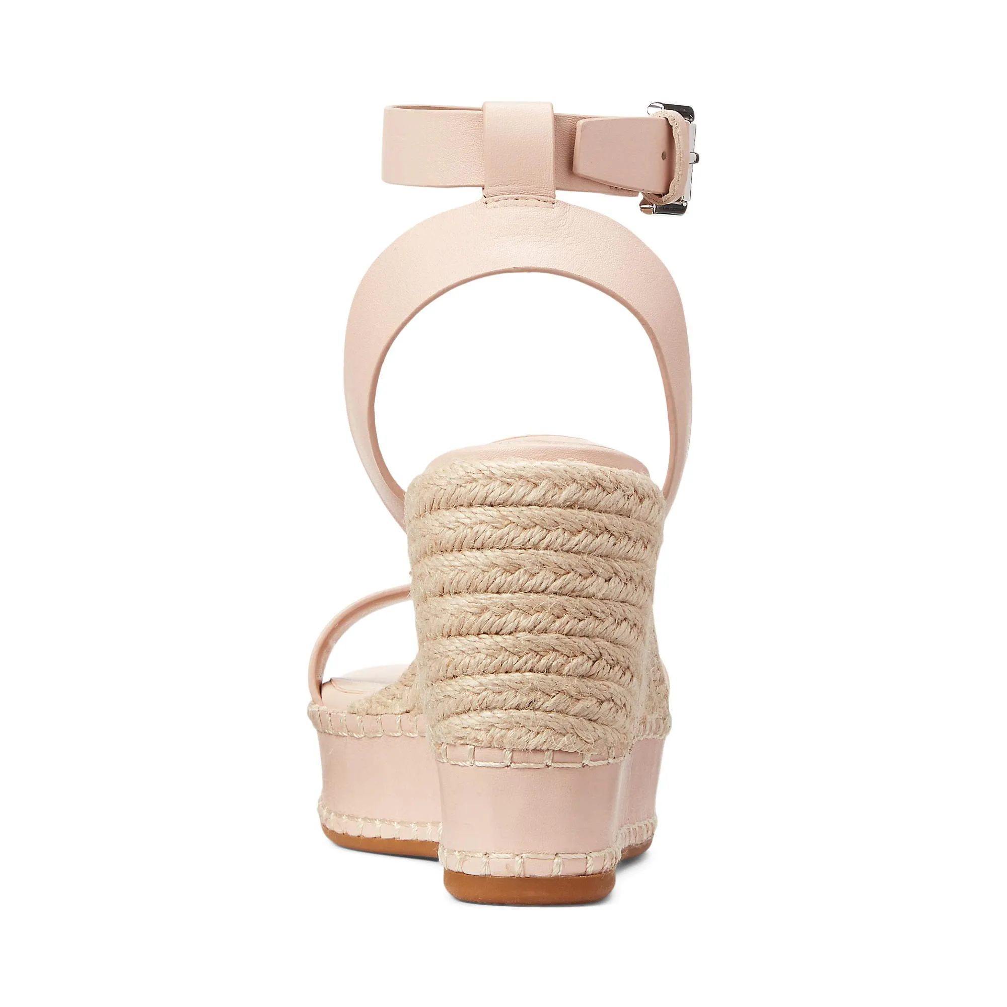 Lauren Ralph Lauren Women's Hilarie Leather Espadrille Platform, Light Pink, 5