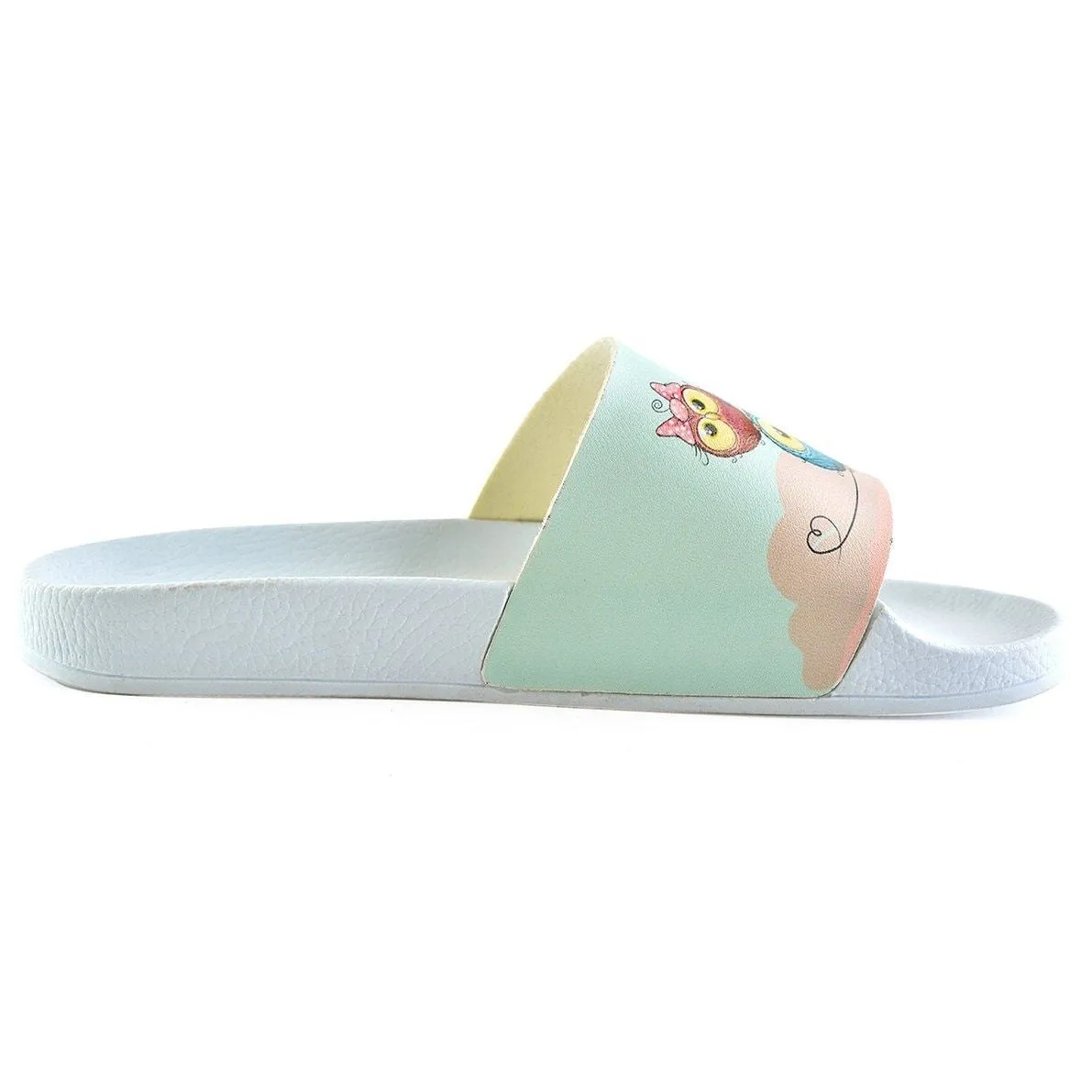 Light Blue and Pink Colored Sweet Bear and Owl Patterned Sandal - CAP112