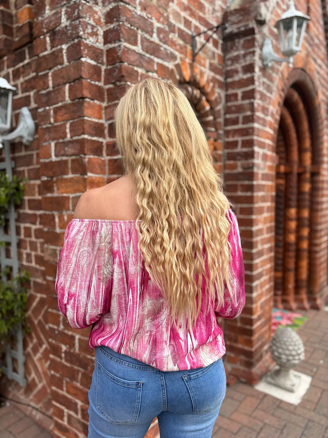 Lipstick Paisley Marble Bardot Top Katie