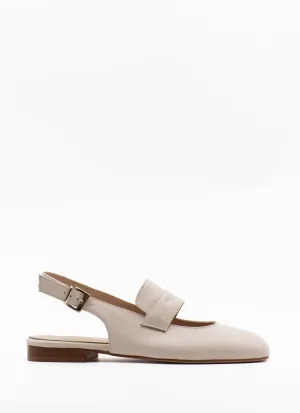 Loafer slingback sandal in cream