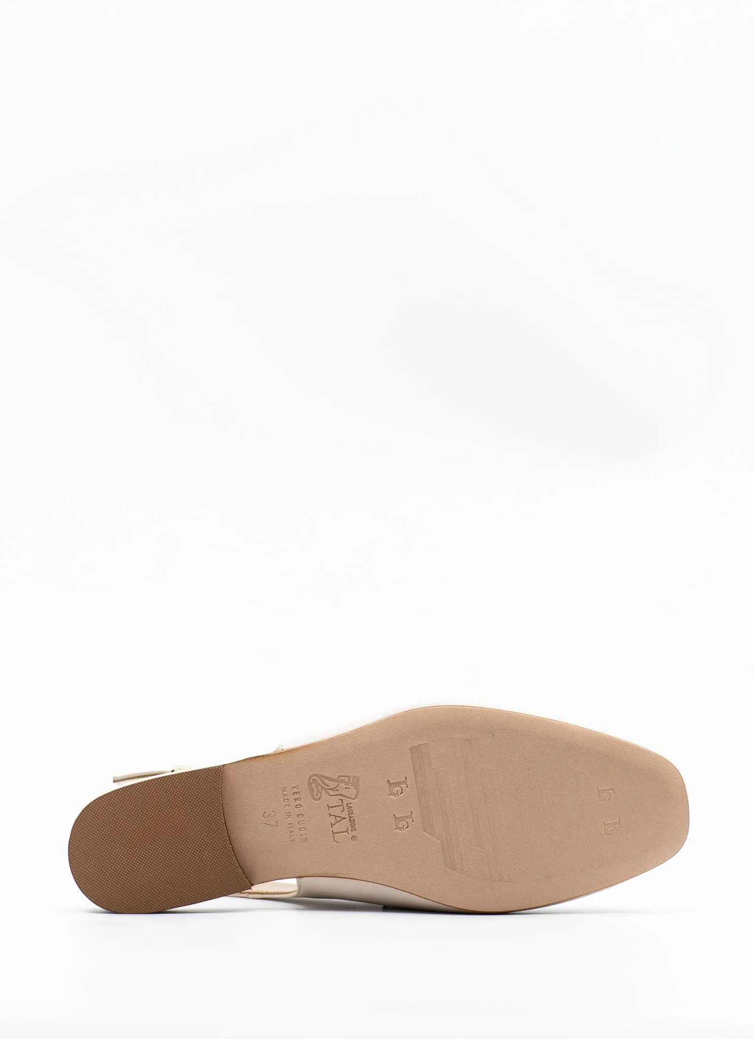 Loafer slingback sandal in cream