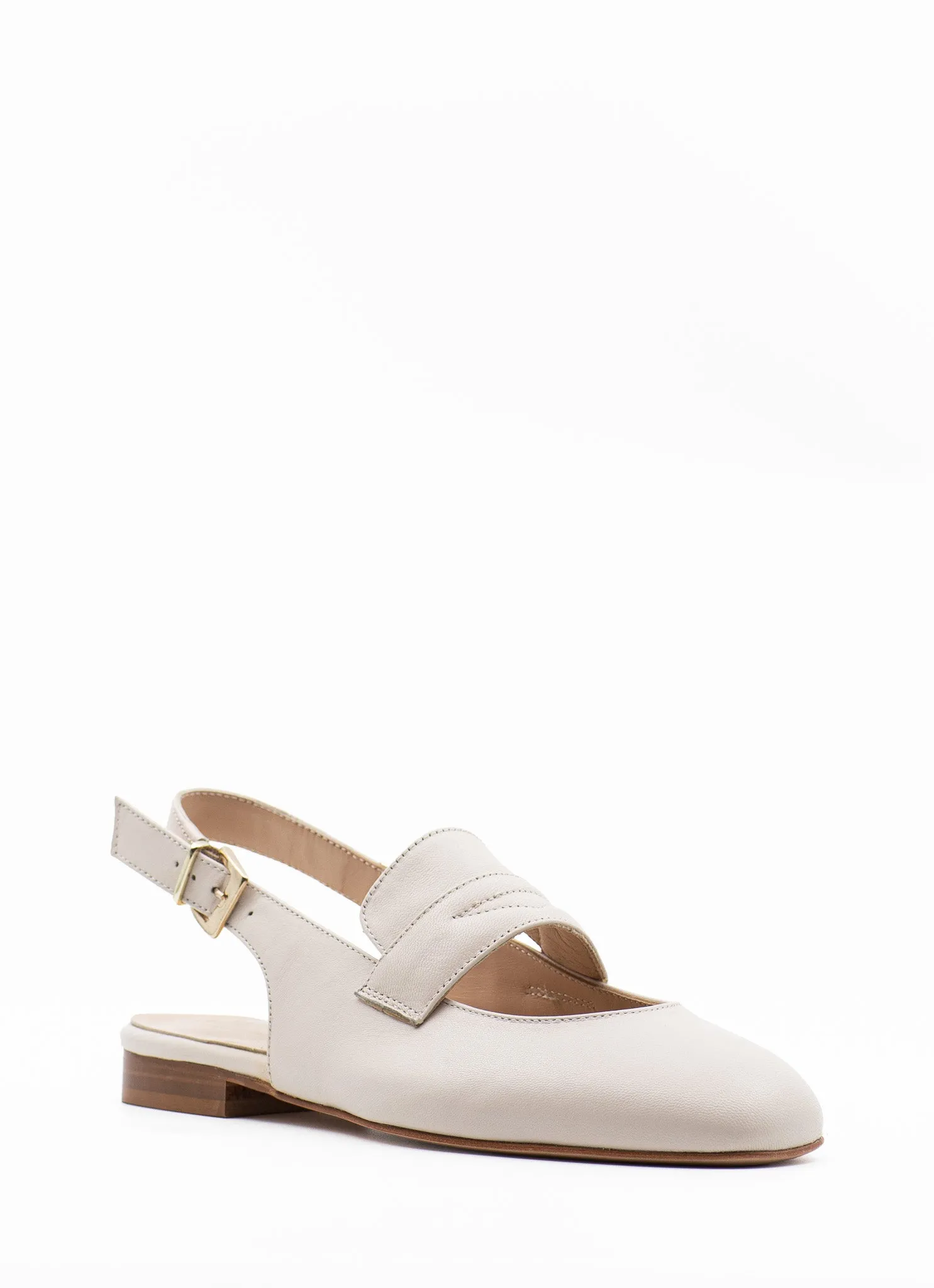 Loafer slingback sandal in cream