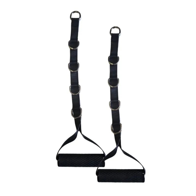 Long Fabric D Handles Adjustable with Multiple Rings  (pair)