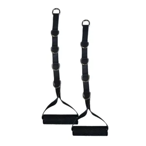 Long Fabric D Handles Adjustable with Multiple Rings  (pair)