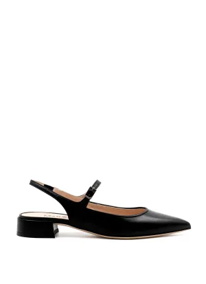 Mary Jane ballet flats in black leather
