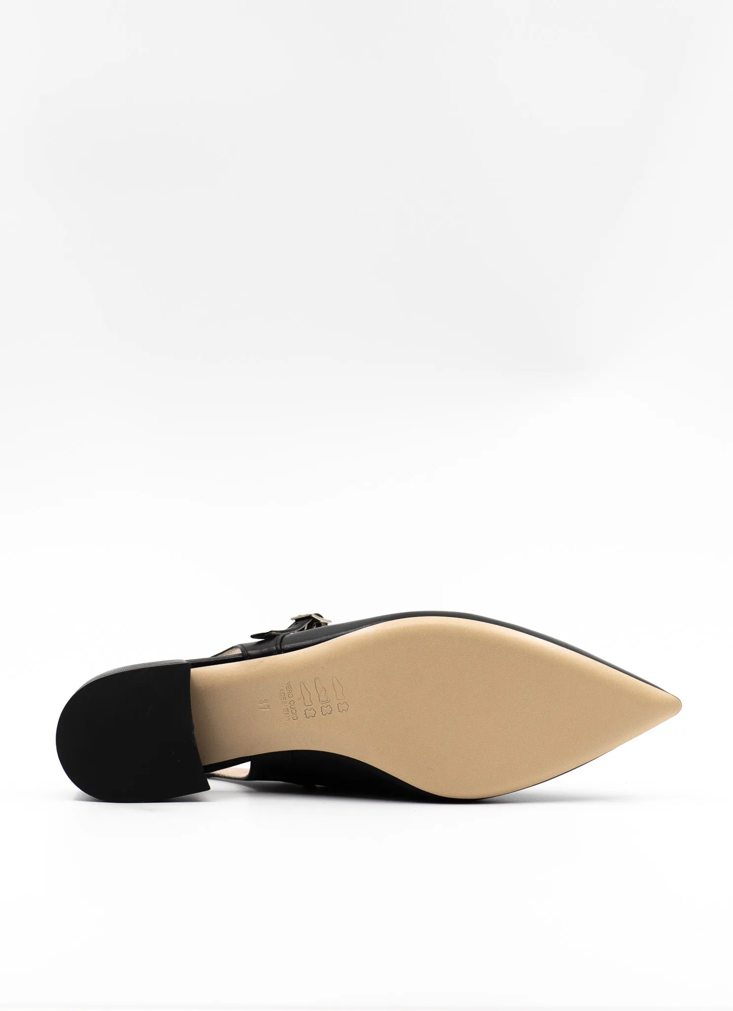Mary Jane ballet flats in black leather