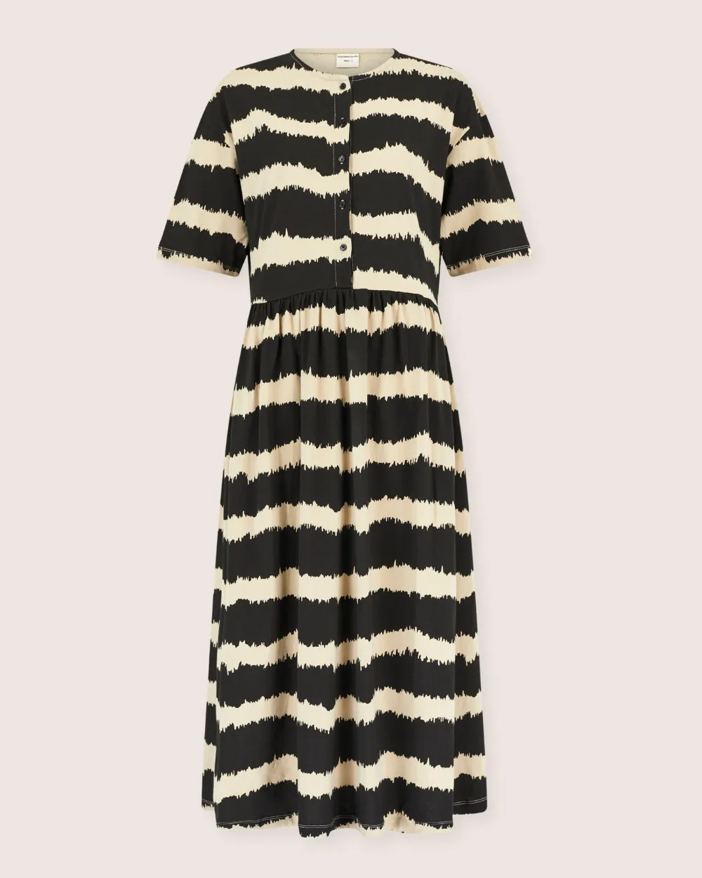 Matilda Black Wavy Stripe Midi Dress